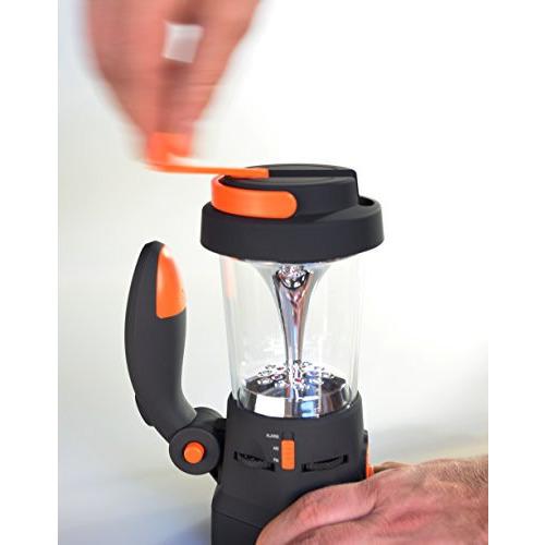 Ivation Hand Crank Camping Lantern w/ Flashlight, SOS Siren, Radio & Charger
