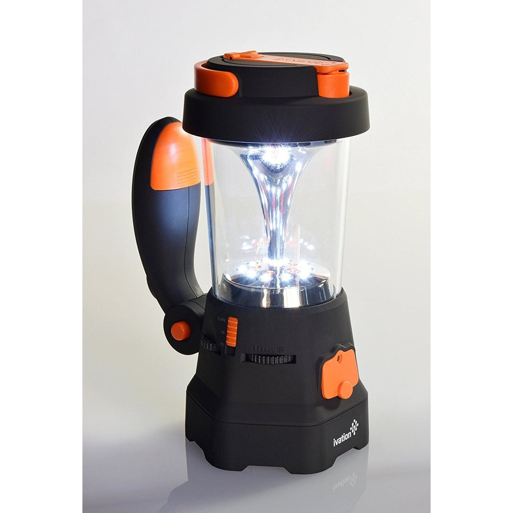 Ivation Hand Crank Camping Lantern w/ Flashlight, SOS Siren, Radio & Charger