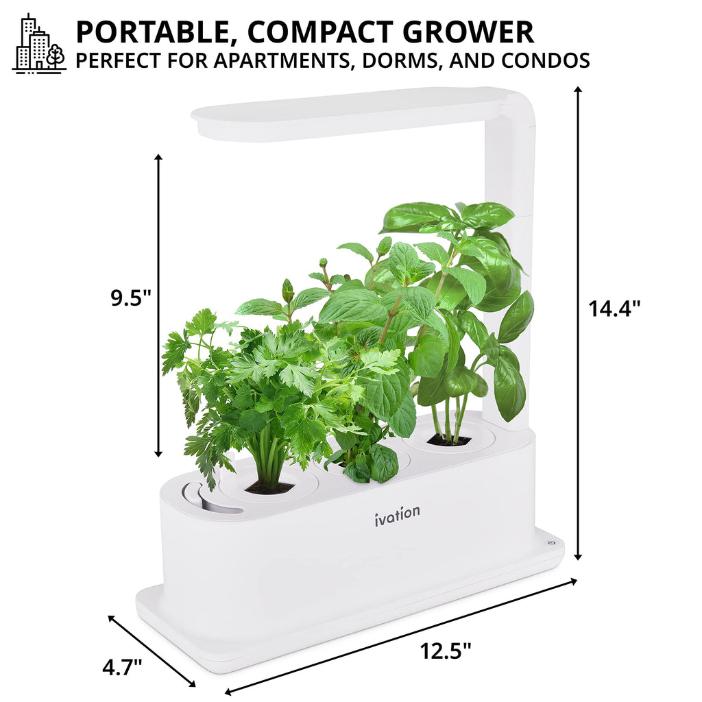 Ivation 3-Pod Hydroponics Growing System, Indoor Gardening System with LED Grow Light & Accessories