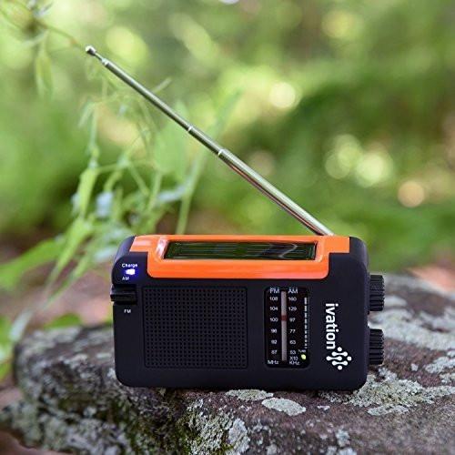 Ivation Portable Solar & Hand Crank Am/Fm Weather Radio
