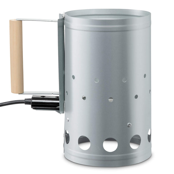 Ivation Electric Charcoal Starter, Small Chimney Starter with Steel Caddy, Heat Shield & Handle
