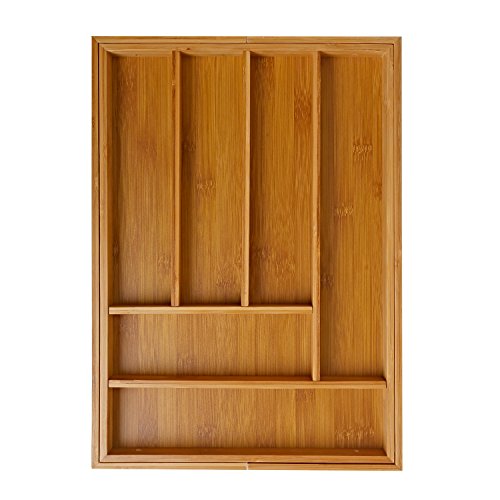 Ivation Multi Compartment  Bamboo Drawer Organizer