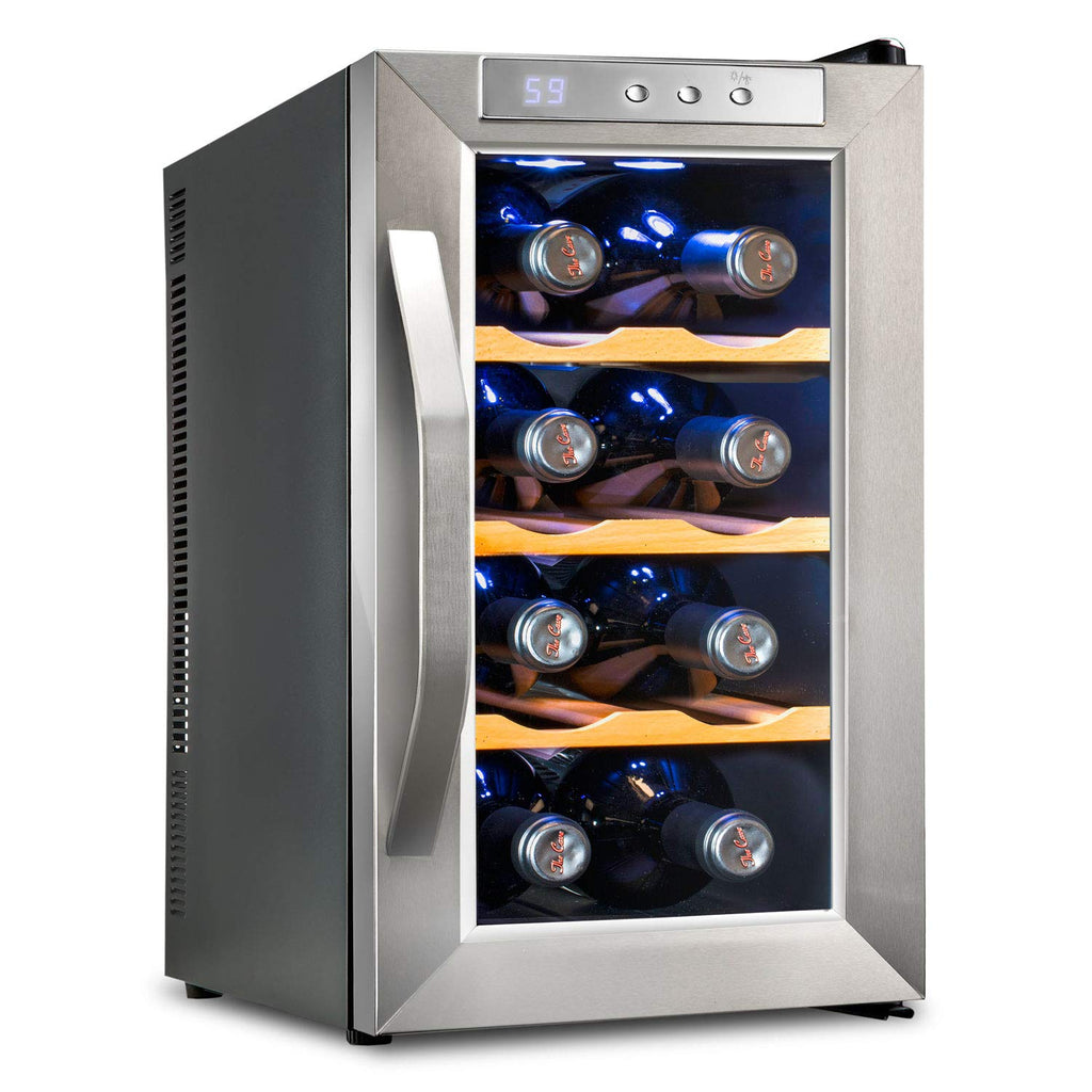 Ivation 8 Bottle Thermoelectric Wine Cooler, Quiet Freestanding Wine Fridge, Stainless Steel