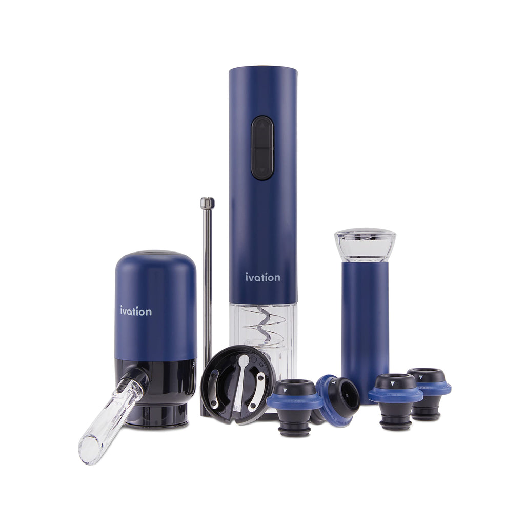 Ivation All-in-One Wine Gift Set - Wine Accessory Kit with Automatic Electric Bottle Opener & More
